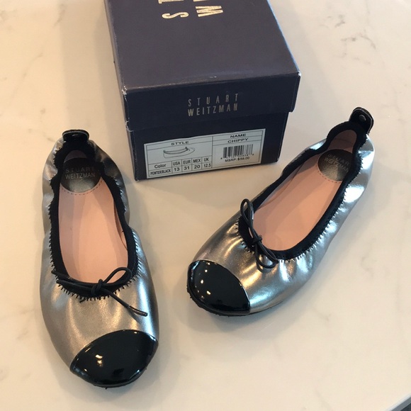 NIB Stewart Weitzman Pewter/Black girls shoes - 13 - Picture 6 of 6